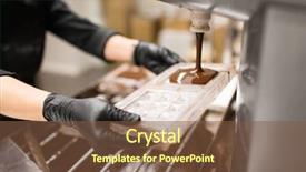  Presentation with chocolate shop - Presentation theme having filling candy mold with chocolate background and a tawny brown colored foreground