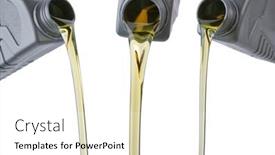  Presentation with engine - Theme consisting of filling-engine-oil background and a white colored foreground