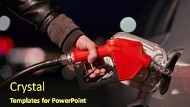  Presentation with petrol station - Slide deck enhanced with filling-fuel-into-a-car background and a wine colored foreground