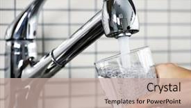  Presentation with filling water glass - Cool new PPT theme with filling glass of water backdrop and a coral colored foreground