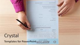  Presentation with adoption - Colorful slide deck enhanced with filling in adoption paternity registry backdrop and a lemonade colored foreground