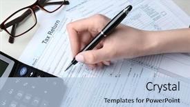  Presentation with income tax - Slide set with filling in individual income tax background and a light blue colored foreground