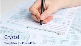  Presentation with black female - Beautiful presentation design featuring filling in the 1040 backdrop and a sky blue colored foreground