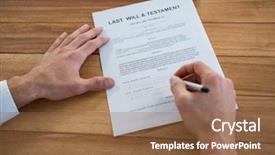 Presentation with last will and testament - PPT layouts having filling last will and testament background and a tawny brown colored foreground