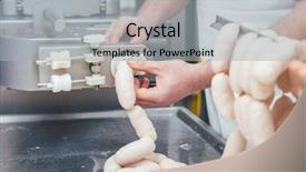  Presentation with butcher - Presentation theme having filling sausages on a chain background and a light gray colored foreground