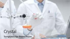  Presentation with clinical chemistry - Cool new slide set with filling test tube making research backdrop and a lemonade colored foreground