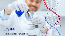  Presentation with funnel - Cool new theme with filling test tubes with funnel backdrop and a sky blue colored foreground