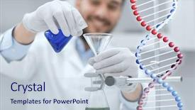  Presentation with making medicine - Slide deck consisting of filling test tubes with funnel background and a lemonade colored foreground