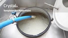  Presentation with tanker truck - Presentation design having filling the milk tanker background and a gray colored foreground