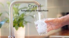  Presentation with drinking water - Cool new slide deck with filling-up-a-glass backdrop and a mint green colored foreground