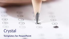  Presentation with answer sheet - Presentation design featuring filling up answer sheet background and a sky blue colored foreground