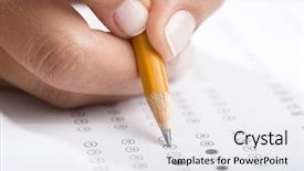  Presentation with answer sheet - Amazing PPT theme having exam multiple choice - filling up answer sheet backdrop and a white colored foreground