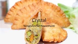  Presentation with crisp carrot - Presentation theme having filling with boiled pea patato background and a  colored foreground