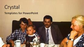  Presentation with family photo - Presentation theme enhanced with film - - family dinner early eighties background and a  colored foreground