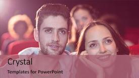  Presentation with cinema - Slides having film at the cinema background and a coral colored foreground