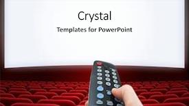  Presentation with cinema - PPT layouts with film award ceremony - cinema screen with remote control background and a pink colored foreground