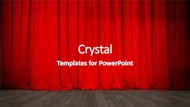  Presentation with theater award - Colorful slides enhanced with film award ceremony - closed theater red curtain backdrop and a black colored foreground