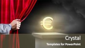  Presentation with film award - Audience pleasing PPT theme consisting of film award ceremony - hand of businessman opening red backdrop and a  colored foreground