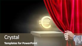  Presentation with film award - Presentation theme having film award ceremony - hand of businessman opening red background and a violet colored foreground