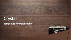  Presentation with camera film - PPT layouts with film banners - old camera at shelf wall background and a tawny brown colored foreground
