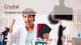  Presentation with wedding video invitation - Presentation theme enhanced with film book - chemist blogger recording video background and a  colored foreground