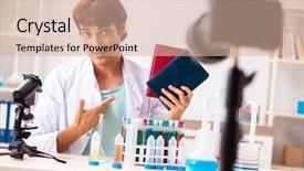  Presentation with blog - Amazing presentation having film book - chemist blogger recording video backdrop and a soft green colored foreground