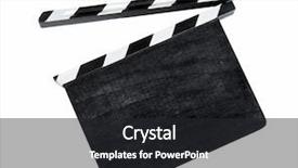  Presentation with film - Slides featuring film clap board background and a dark gray colored foreground