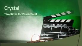  Presentation with film reel - Amazing slides having film claper with film reel backdrop and a light gray colored foreground