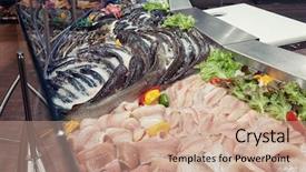  Presentation with freshwater fish - Presentation theme with film cooling - variety of freshwater and saltwater background and a coral colored foreground