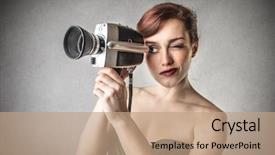  Presentation with film director - PPT theme having baking or cooking ingredients background top view photograph with kitchen utensils on vintage natural raw wooden background with visible texture background and a tawny brown colored foreground