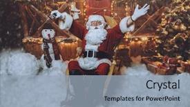  Presentation with happy new year - Amazing presentation design having film festival - santa claus sitting on his backdrop and a light blue colored foreground