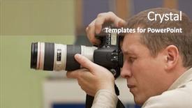  Presentation with camera film - PPT theme having film making - shot of a photographer background and a  colored foreground