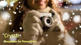  Presentation with camera film - PPT layouts with film marketing - holidays photography and people concept background and a  colored foreground