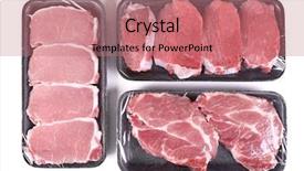  Presentation with meat beef - Amazing presentation theme having film marketing - packed pieces of pork backdrop and a coral colored foreground