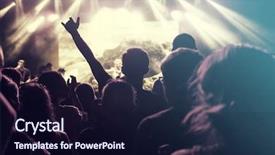  Presentation with film music - Slides with film music - crowd at concert - cheering background and a wine colored foreground