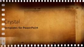  Presentation with film negative - Presentation theme with film-negative-frames-brown-background background and a gold colored foreground