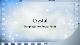  Presentation with space stars - Presentation theme featuring film negatives and stars copy background and a sky blue colored foreground