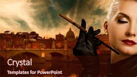  Presentation with old young - Slide deck enhanced with film noir - beautiful young lady smoking old background and a wine colored foreground