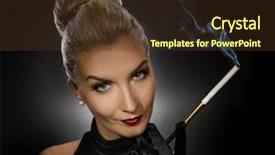  Presentation with film noir - Beautiful slides featuring film noir - charming lady smoking cigarette backdrop and a tawny brown colored foreground