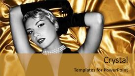  Presentation with retro - Presentation having film noir - lovely woman retro portrait background and a  colored foreground