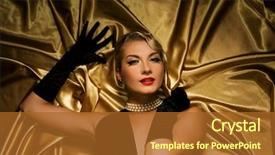  Presentation with retro - PPT theme featuring film noir - lovely woman retro portrait background and a red colored foreground