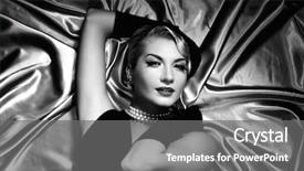  Presentation with film noir - Audience pleasing presentation design consisting of film noir - lovely woman retro portrait backdrop and a gray colored foreground