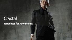  Presentation with film noir - PPT theme enhanced with film noir - man in black suite background and a dark gray colored foreground