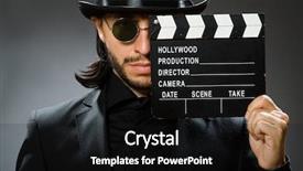  Presentation with black man - Presentation theme enhanced with film producer funny - vintage concept with man wearing background and a black colored foreground