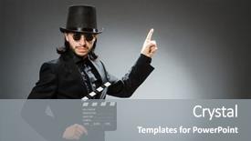  Presentation with black man - Slides enhanced with film producer funny - vintage concept with man wearing background and a gray colored foreground