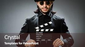  Presentation with top hat - Audience pleasing PPT layouts consisting of film producer funny - vintage concept with man wearing backdrop and a tawny brown colored foreground