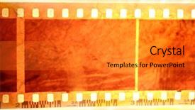  Presentation with film reel - PPT theme consisting of film reel border - closeup of filmstrip background and a gold colored foreground