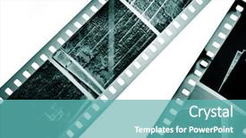  Presentation with film reel - Audience pleasing presentation theme consisting of film reel border - grunge background backdrop and a teal colored foreground