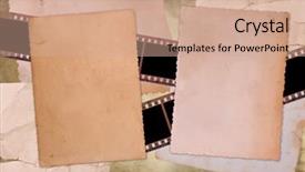  Presentation with film reel - Cool new PPT theme with film reel border - retro photo framework backdrop and a coral colored foreground