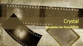  Presentation with old photo - Slides featuring film reel border - retro photo framework background and a tawny brown colored foreground